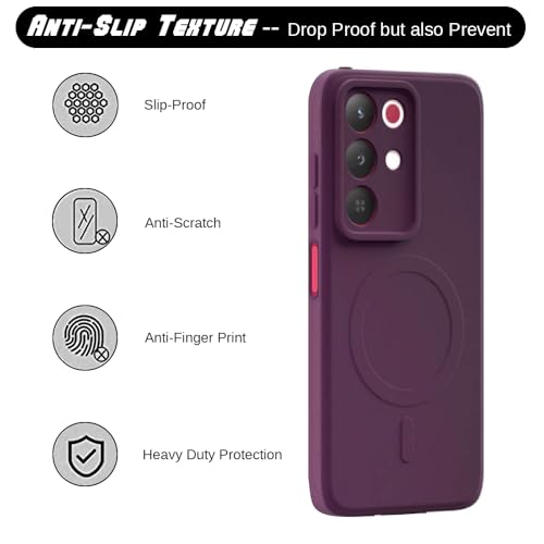 Image of Back Cover MagFit Ring Design (Non-Magnetic) | Shockproof Protection | Anti-Slip Grip | Raised Camera Edges | Slim Protective Case for Realme 15x 5G / C85 5G / Narzo 90x 5G (Purple)