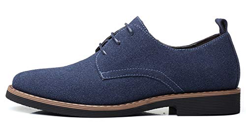 Santimon Men's Casual Oxford Shoes Classic Suede Formal Business Lace Up Dress Shoes3