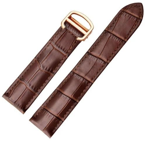 kongsou Lederarmband Für Cartier Tank Solo Fashion Armband(Brown-gold,20mm)