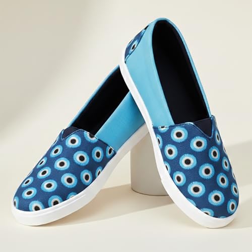 Image of TRASE Women Lightweight Slip-on Bellies | Comfortable Fabric Flats for Everyday Walking | Soft Insole | Flexible Anti-Skid Sole | Casual Printed Shoes