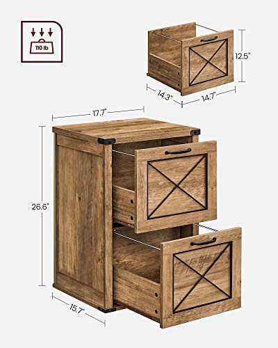 Vasagle File Cabinet, Filing Cabinet With 2 File Drawers, Printer Stand, Fit A4, Letter Size, Hanging File Folders, Modern Farmhouse Style, For Home Office, Study, Rustic Walnut Uofc048T41 #TOP2