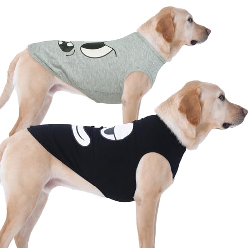 IECOii 2 Pack Pet Tank Top Tee Sleeveless| 2X-Large|Summer Dog Clothes Apparel,Pet Funny Costume Doggy T-Shirts Clothing for Large Dog Puppy Outfit Keep Body Heat Hot Weather Camp Hiking, Na