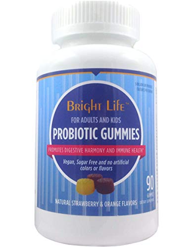 Probiotic Gummies by Bright Life - Sugar Free (90 COUNT) - 5 Billion CFU Vegan Digestive Aid for Adults and Kids - Chewable Gummy Probiotics Support Immunity and Digestive Health by Bright Life Probiotic Gummies by Bright Life - Sugar Free (90 COUNT) - 5 Billion CFU Vegan Digestive Aid for Adults and Kids - Chewable Gummy Probiotics Support Immunity and Digestive Health by Bright Life
