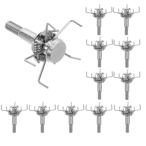 WRITWAA 12piezas Puntas de Flecha de Acero Inoxidable con Rosca para Caza Menor y Práctica de Tiro Diseño de Cabeza Plana y Brazos de Resorte para Estabilidad y Precisión Tiro al Aire