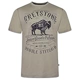 Imprimé pierre grise Kam Greystone T-shirt à col rond imprimé buffle pour homme 2XL-8XL 5790, Pierre d\'abbaye, 7XL Grande taille