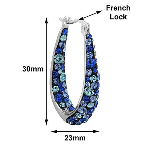 Savlano 14K White Gold Plated Inside Out Crystal Hoop Earrings For Women Comes With Savlano Gift Box3