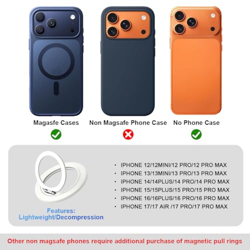 Image of ZORBES Magnetic Phone Ring Grip 360 Swivel Phone Grip Ultra Slim Folding Metal Phone Ring Phone Desk Stand Phone Support