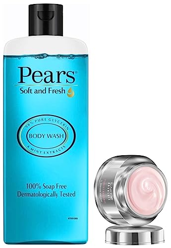 Image of Lakme Absolute Perfect Radiance Skin Lightening Night Creme, 50g & Pears Soft and Fresh Shower Gel, 250ml