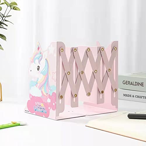 Zyners Adjustable Metal Bookends Heavy Duty For Shelves, 2 Dividers, Anti-Slip Design, Unicorn Style Expandable Bookends For Kids, Girls, Desk, Office, Home(19 Inches Max) #TOP5