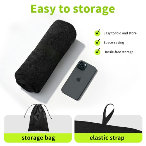 Image of Leader Accessories Black Waterproof Sweat Towel Seat Cover Universal Non-Slip for Car Truck SUV Seat for Dog & Kid Workout Outdoor OR Sport Activities