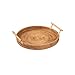 ZYKBB Rattan Vassoio Handwoven Bagagli con Manico in Legno Rotonda Cestino di Vimini Pane Piatto Fruit Cake Platter Cena Vassoio (Size : Medium)
