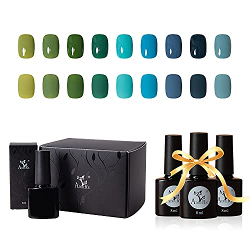 9 Colors Gel Nail Polish Kit Set with Bast Coat