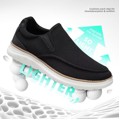 Image of Mens Boat Loafers Slip-on Casual Mesh Walking Shoes Business Oxfords Sneakers Work Lightweight Comfortable Soft Sole