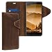 Produktbild kalibri Hülle kompatibel mit HTC U Ultra - Leder Handyhülle - Handy Wallet Case Cover in Braun