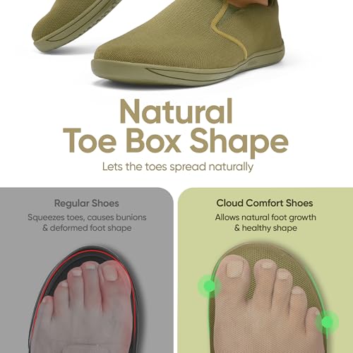 Image of Frido Cloud Comfort Slip-On Shoes for Men | Zero-Drop Barefoot Style with Wide Toe Box | Lightweight Breathable Knit Casual Walking Shoes with Flexible Sole | Natural Foot Movement