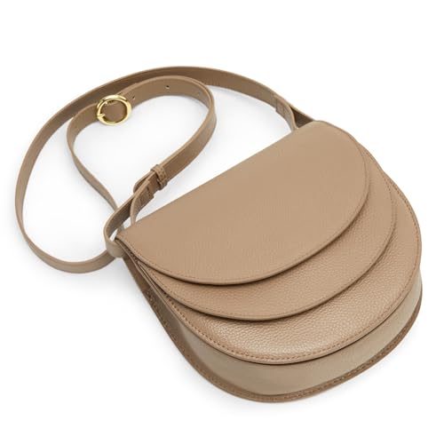 Kattee Leather Crossbody Bags for Women, Small Travel Shoulder Bags Purses for Women, 2026 Trendy Designer Handbag, Apricot