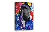 SpiritualHands Nipsey Hussle Wall Art Print, Home Decor Framed Poster Wall Art Canvas Artwork for Living Room, Pictures for Bedroom, (8' x 12' - Ready to Hang, Nipsey Hussle Abstact)