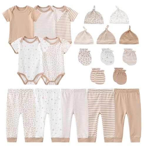 Image of JELYLOVE Unisex Baby Boy Girl Bodysuits Sets 20 Pack Cotton Casual New Born Clothes Comfort Infant Outfit Essentials
