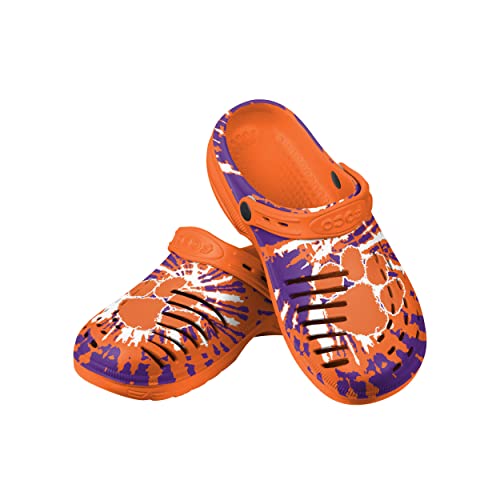 FOCO Clemson Tigers NCAA Mens Tie-Dye Clog With Strap - M