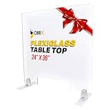 Plexiglass Table Top Sneeze Guard – Desk Divider for Students, Office, Transactions – Acrylic Shield | (24' x 36' with Cutout)