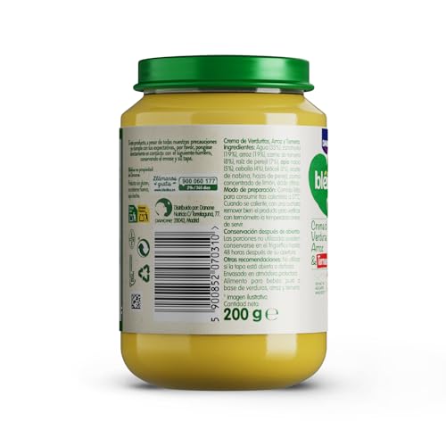 Miniatura 4 de Blédina Tarritos de Crema de Verduras, Arroz y Ternera para Bebé. Tarritos Blédina Sin Sal Ni Azúcares Añadidos y Sin Gluten. Desde los 8 Meses, Pack 6x200g