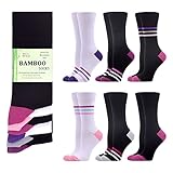 WeciBor Damen Bambus socken Weiche Atmungsaktiv Leichte (6 Paar) , Schuhgröße:36-42