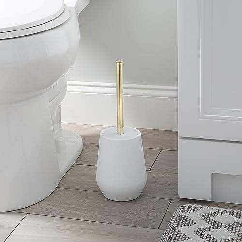 Image of Bath Bliss Soft Toilet Brush | Bathroom Cleaning | Rust Resistant | 360 Degree Bristle Brush | White