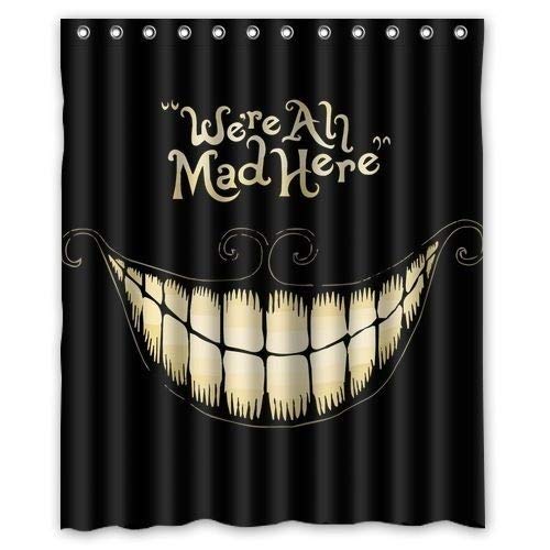 Fashion&Man Cortina de Ducha Antimoho Impermeable Lavable Poliester Cortinas de Baño Divertidas Cortinas Bañera con 12 Ganchos Décoration d'Halloween, 65 by 71inch