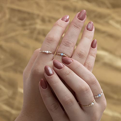 Anti Anxiety Fidget Jewelry Ring White Opal 14K Gold Filled Fidget Rings For Women Girls Calm Stress Free (White Opal, Gold-Filled) #TOP5