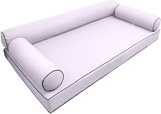 DBM IMPORTS *Cover ONLY*-Style 6 Outdoor Daybed Mattress Bolster Pillow Slipcovers Contrast Pipe Trim Crib Size - AD107