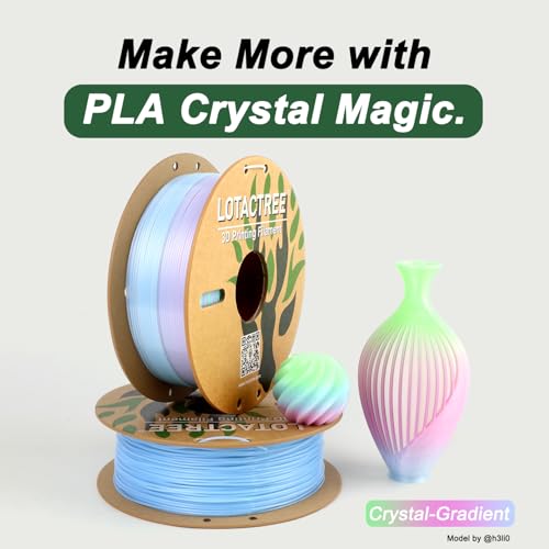 Image of Translucent PLA Filament, Crystal Gradient Filament 1.75mm, 1KG | Translucent Ice Green /Pink /Blue 3d Printer Filament Delivers A Crystal Look And Smooth Color Shifts For Vibrant Prints