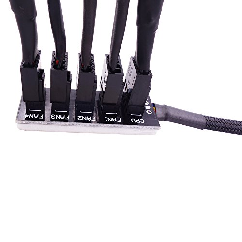 Cable PWM 4 pines divisor de 1 a 5 vías para ventilador de carcasa PC interna 7