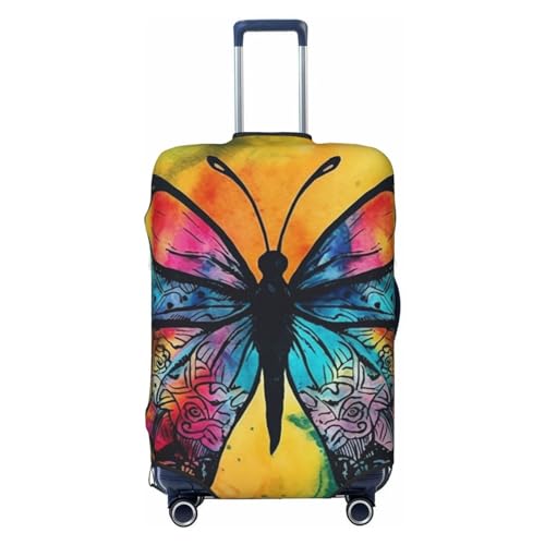 Butterfly Tie Dye Luggage Covers for Suitcase Washable Suitcase Cover Fashion Stretch Suitcase Protector Cover Anti-Scratch Baggage Covers Fit 18-32 Inch Luggage X-Large