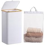 Durable et multifonction : le grand panier à linge est fabriqué en tissu Oxford 600D plus épais haute densité, il peut fournir une résistance plus durable et plus résistant à l'usure. Quatre tiges en fibre peuvent garder le panier à linge droit et ne se déforme pas en raison de vêtements excessifs. Il peut être utilisé comme panier à linge sale, mais peut également être utilisé pour stocker des jouets, des vêtements, des couvertures et d'autres articles divers. Panier avec couvercle pour salle de bain, chambre, buanderie, dortoir. Le panier à linge rend votre maison super chaleureuse et charmante.