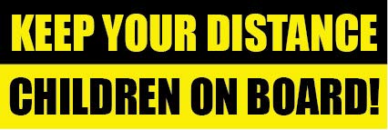PrintSuperstarKeep Your Distance, Children on Board Vehicle Warning Safety Sign Decal Vinyl Bumper Sticker