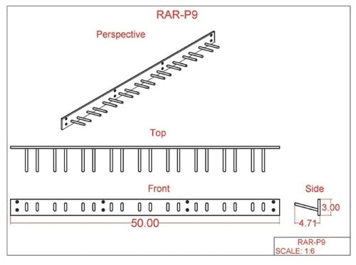 Miniatura 15 de Soporte para delantales de rayos X (montaje en pared) - 14 clavijas, para 7 delantales de plomo