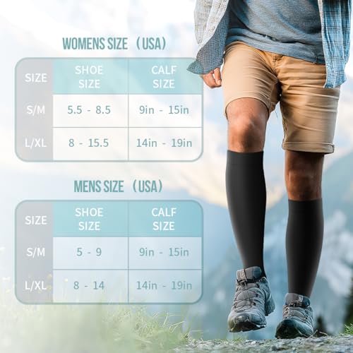 Image of COOLOVER Copper Compression Socks for Women and Men(6 Pairs)-Best Support for Running, Athletic, Travel