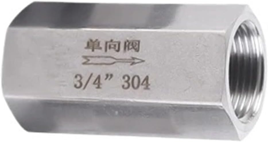 1pc 304 Stainless 1/8" 1/4" Steel Male/Female Thread PT Thread Hexagonal Direct Non-Return Inline One-Way Check Valve(Male to Male,1/2")