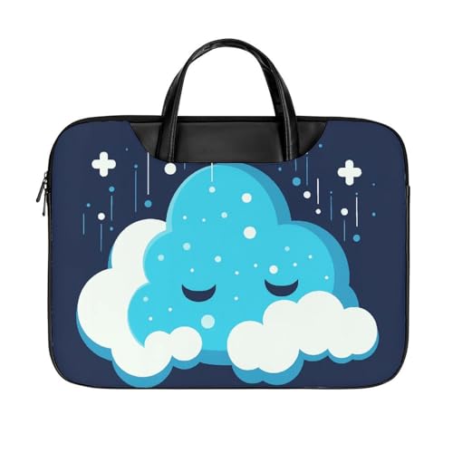 Bolso para portátil impermeable de 17 pulgadas con nubes blancas miniatura 1
