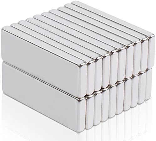 MAGXCENE 20 sztuk magnetyczne neodymowe 30x10x3mm, małe magnesy na lodówkę i tablicę magnetyczną,Wszechstronne i potężne magnesy do kuchni i biura