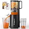 Aobosi Cold Press Juicer, 5.4" Feed Chute Self-Feeding for Hands-Free Operation, Juice Machine Fit Whole Fruits & Vegetables, Slow Masticating Juicer For More Juice, Less Pulp, Triple Filter