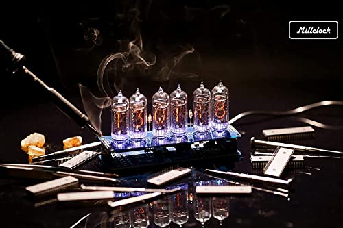 Millclock In-14 Nixie Tube Clock Assembled With Gps Remote Control Alarm And Adapter 6-Tubes W/Out Enclosure Retro #TOP4