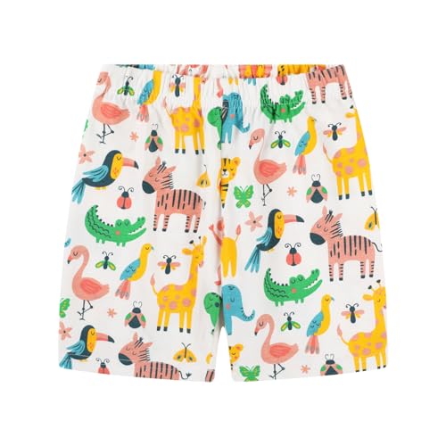 Image of HILEELANG Toddler Boy Short Sets Summer Soft Cotton Casual Animal Print Daily Short Clothes Sets 2T