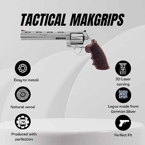 Tactical Grips Colt Anaconda For All Python Models And Anaconda Models Above 2021 Gun Handgun Pistol Rubber Textured Non-Slip Ergonomic Custom Durable Precision Panels Natural Wood Holster #TOP1