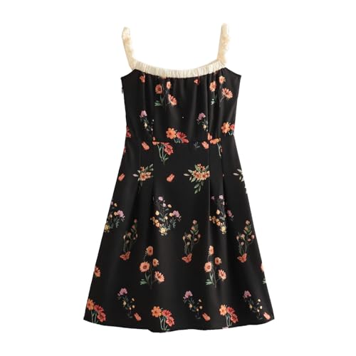 Robe épaule dénudée noire à fleurs pour vos soirées d'été - 3