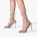 DREAM PAIRS Strappy Heels for Women, Rhinestone Straps, 4-Inch Stiletto High Heels, Square Toe, Open Toe Sandals, Prom Party Night Out Shoes, Size 8,Silver,SDHS2239W