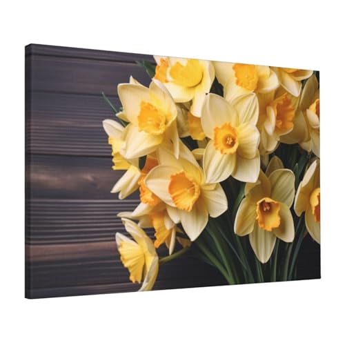 Impression HD bouquet de jonquilles sur toile haut de gamme décoration murale 40,6x61