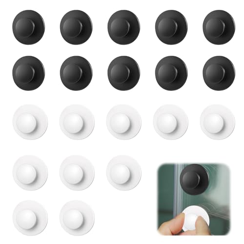 20 pezzi manopole autoadesive per cassetti, Pomelli per Cassetti Rotondi in Plastica, Autoadesive Maniglia Manopole, Manopole Nere per Mobili per Gli Armadietti, Finestre, Self Adhesive Drawer Knobs
