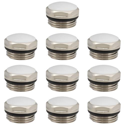 VGOL 10 Tapones de Radiador de 1/2' BSP de Latón Niquelado para Radiador