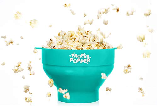 Image of The Original Proper Popper Microwave Popcorn Popper, Silicone Popcorn Maker, Collapsible Bowl BPA Free & Dishwasher Safe - (Aqua)